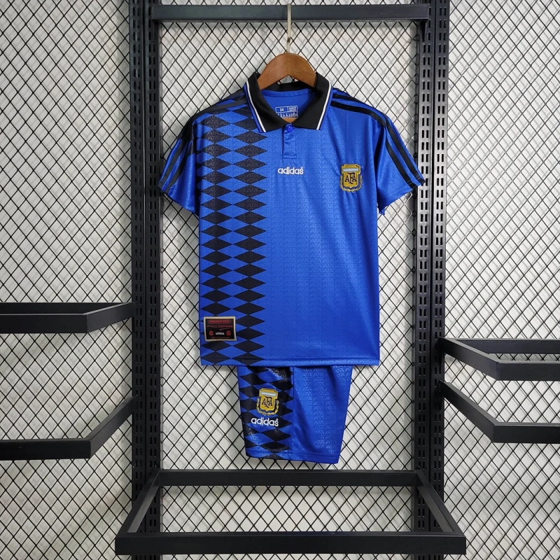 1994 Retro Argentina Away Football Shirt Kids