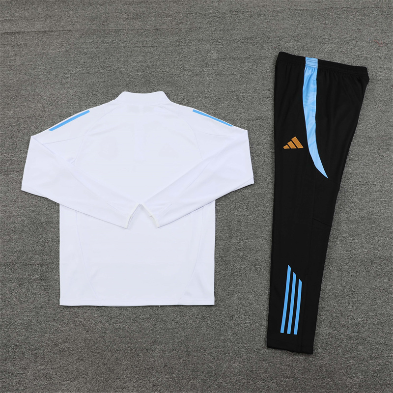 2024/2025 Player Edition Argentina Pre-Match White Half-zip training suit Football Jersey
