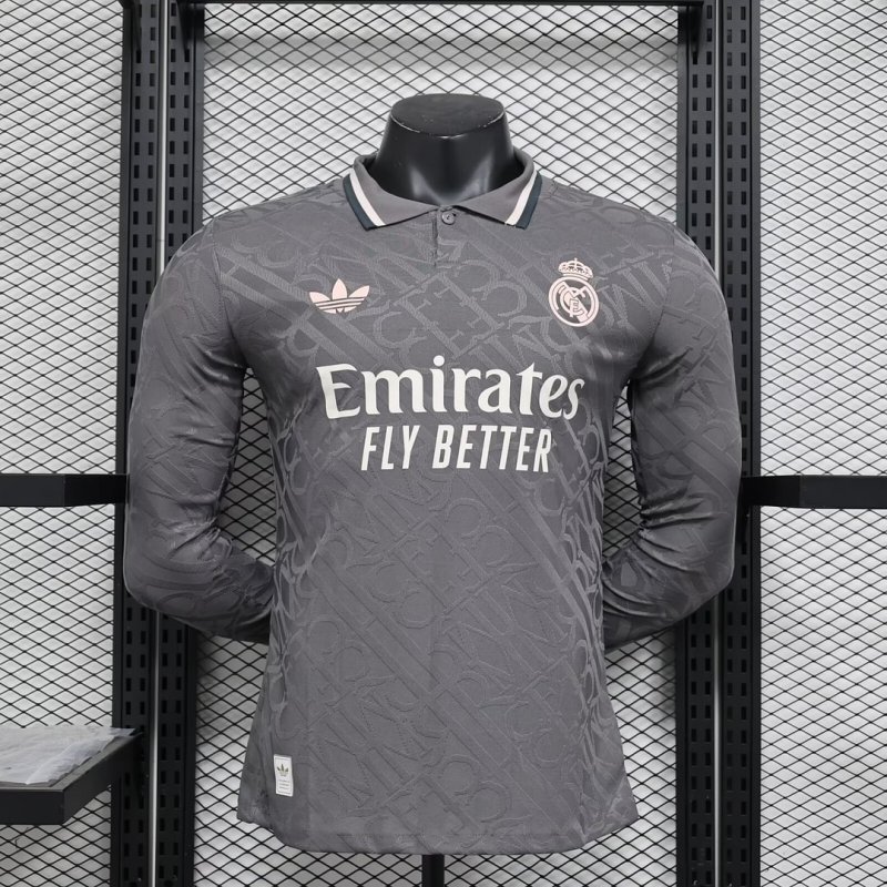 2024/2025 Long Sleeve Player Version Real Madrid Third Away Football Shirt