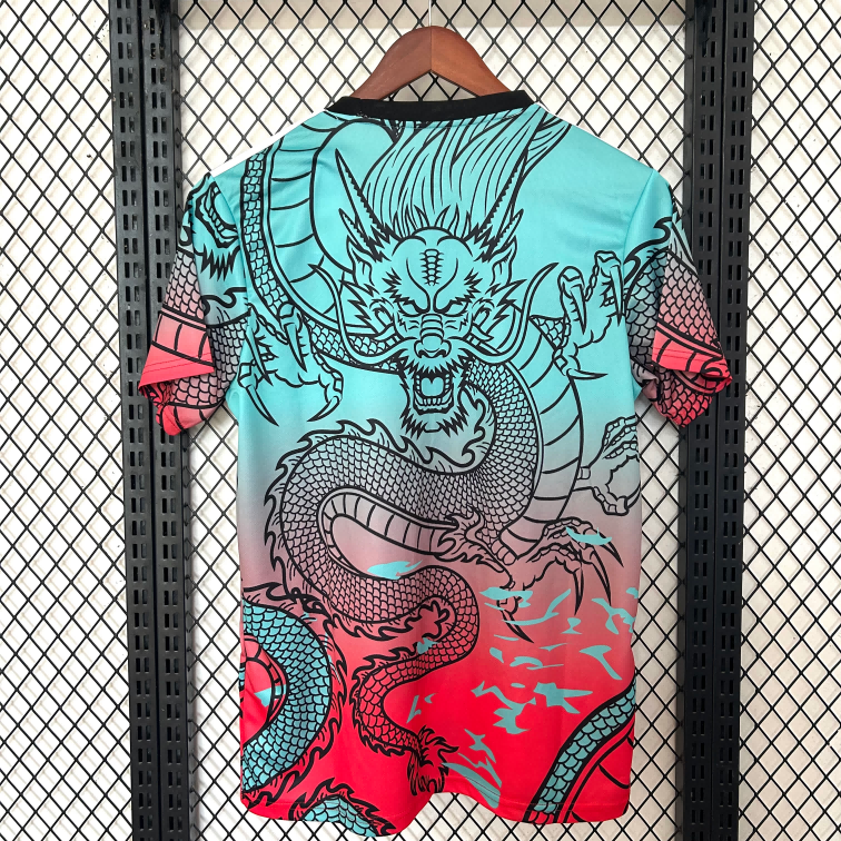 2025/2026 Real Madrid Dragon Dark Green Red Fan Edition Football Shirt