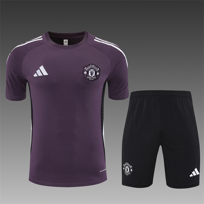 2025/26 short sleeve Manchester United purple training suit