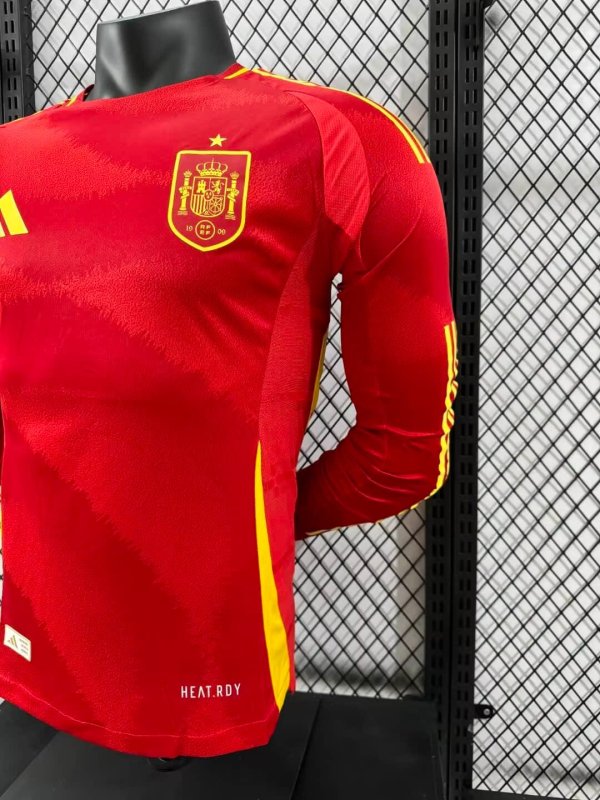2024 Long Sleeve Player Version Spain Home Football Shirt