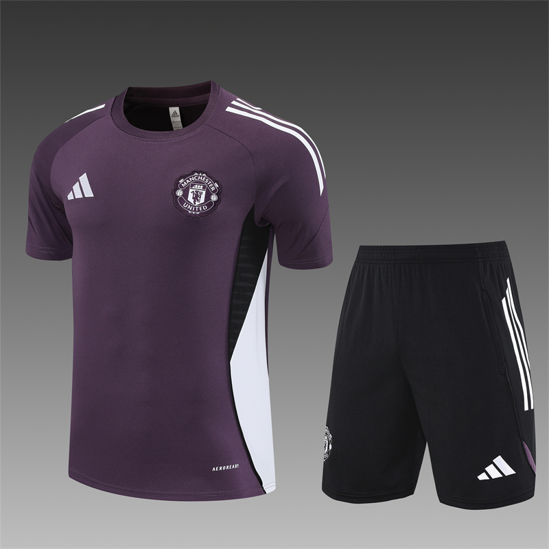 2025/26 short sleeve Manchester United purple training suit
