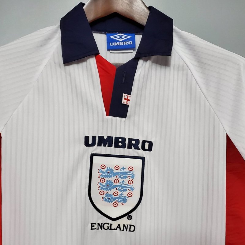1998 Retro Long Sleeve England Home Football Shirt