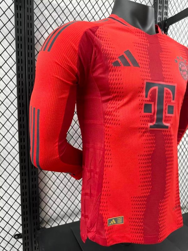 2024/2025 Long Sleeve Player Version Bayern Munchen Home Football Shirt