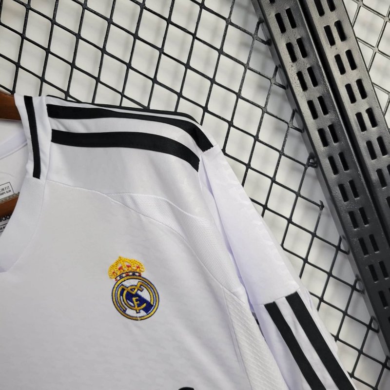 2024/2025 Long Sleeve Real Madrid Home Football Shirt Kids Size