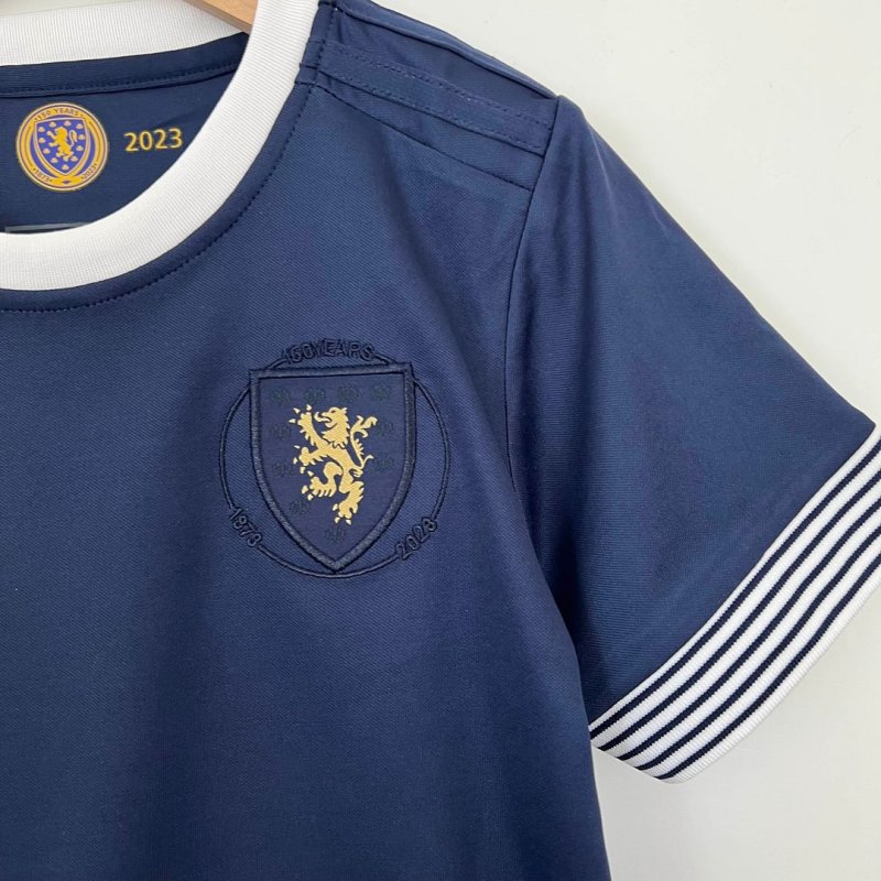 2023 Scotland Scotland 150th Anniversary Edition Navy Blue Football Shirt Kids
