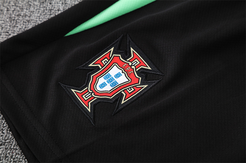 2025/26 short-sleeved Portugal green and black camouflage training suit