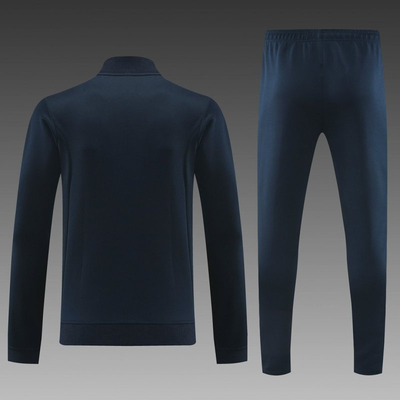2024/2025 Real Madrid Long Zipped Jacket Training Suit Royal Blue Football Shirt