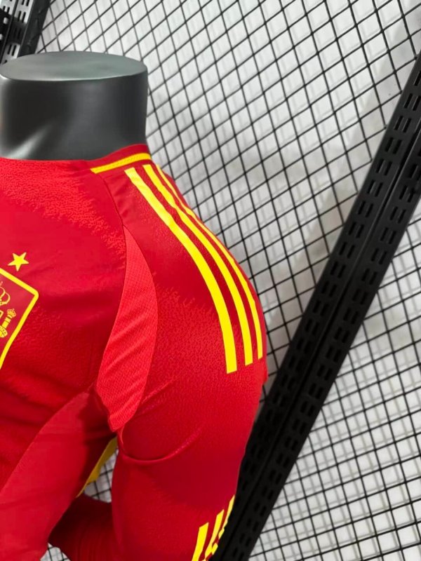 2024 Long Sleeve Player Version Spain Home Football Shirt