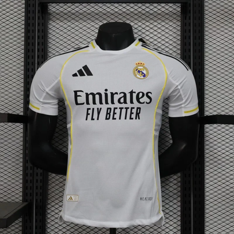 2025/2026 player version of the special edition Real Madrid white football jersey.