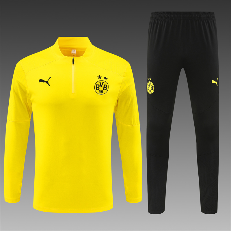 2024/2025 Player Edition Dort Pre-Match Jersey Yellow Half-zip training suit Football Jersey