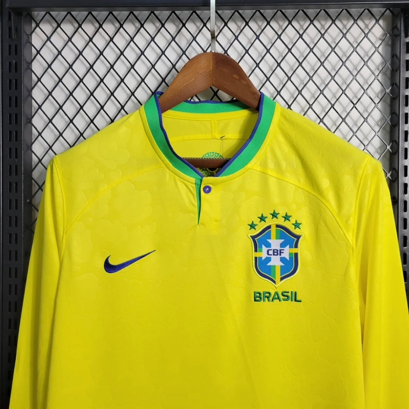 2022 Long Sleeve Brazil Home Football Shirt