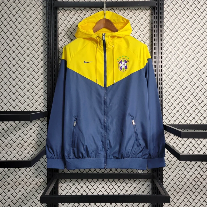 2023/2024 Brazil Windbreaker（Yellow-Grey）Football Shirt