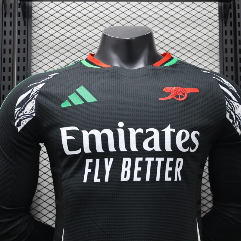 2024/2025 Players Edition Arsenal Away Long Sleeve Football Jersey