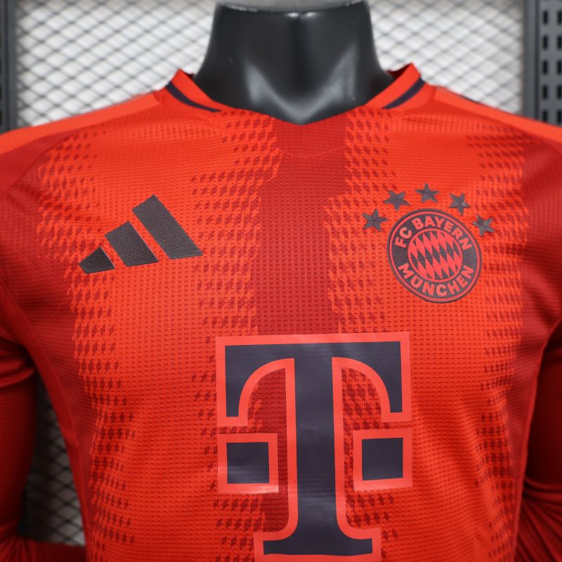2024/2025 Player Edition FC Bayern Home Long Sleeve Football Jersey