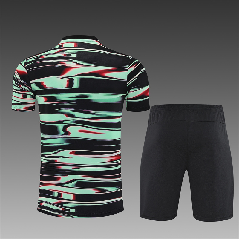 2025/26 short-sleeved Portugal green and black camouflage training suit (child size)