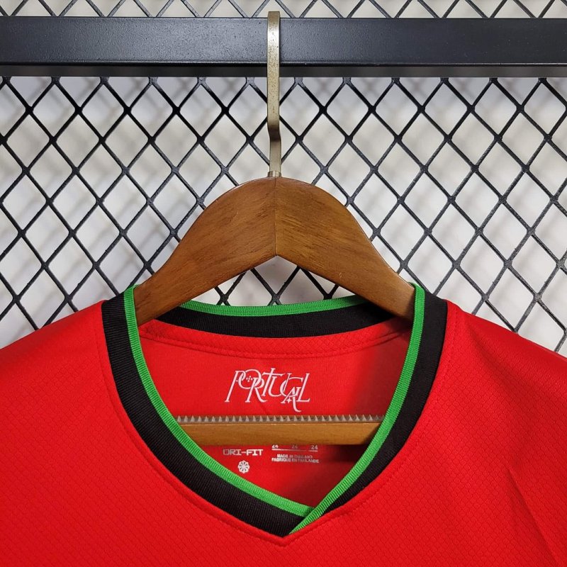 2024 Long Sleeve Portugal Home Football Shirt Kids