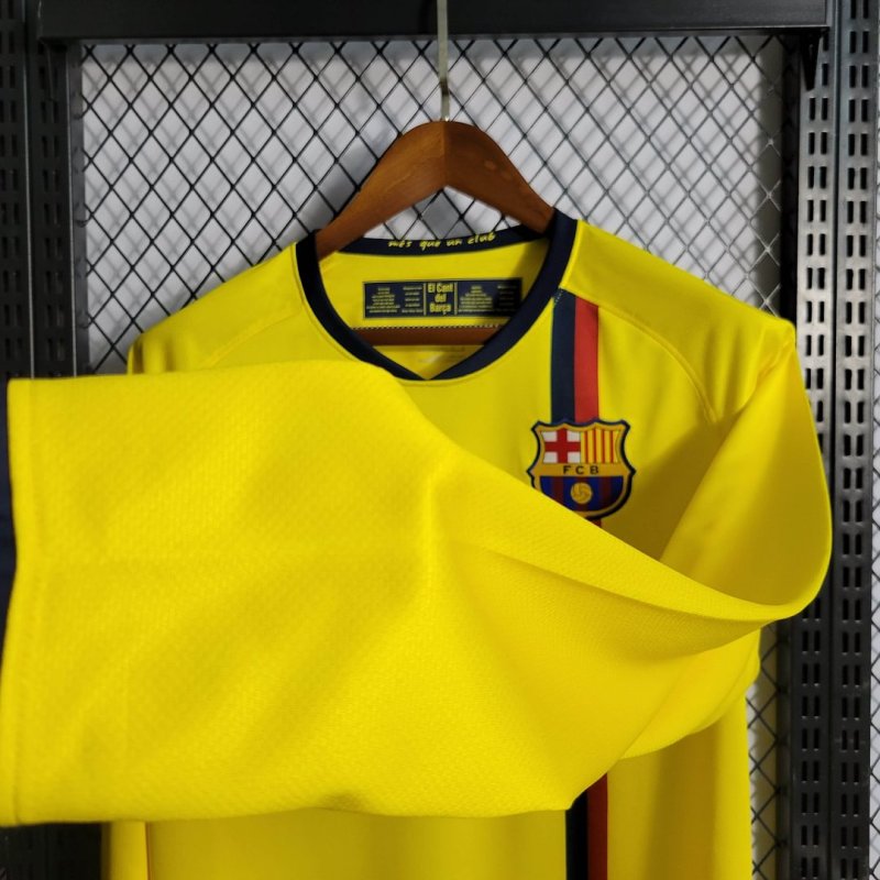 2008/2009 Retro Long Sleeve Barcelona Away Football Shirt