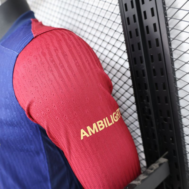 2024/2025 Player Edition Barcelona Home Long Sleeve Football Jersey