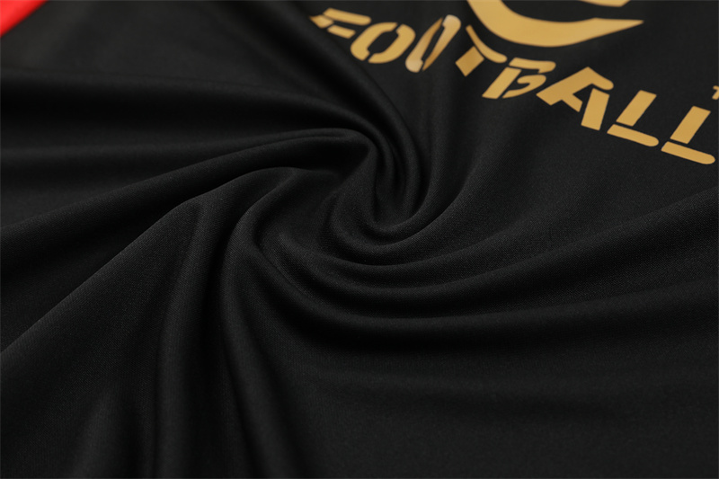 2024/2025 Player Edition AC Pre-Match Jersey Black Half-zip training suit Soccer Jersey