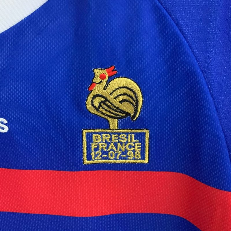 1998 Retro Long Sleeve France Home Football Shirt