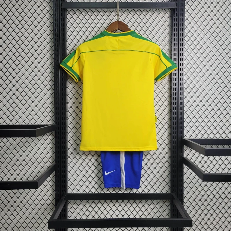 1998 Retro Brazil Home Football Shirt Kids