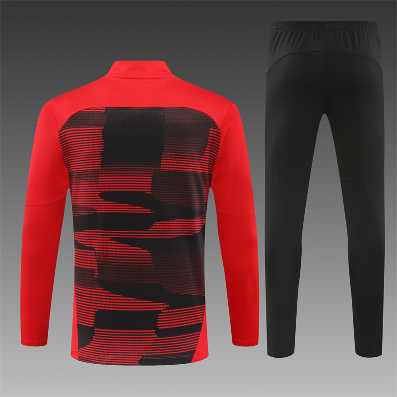 2024/2025 Player Edition AC Pre-Match Jersey Red Camouflage Edition Half-zip training suit Football Jersey