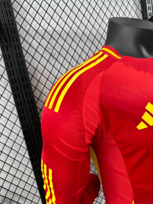2024 Long Sleeve Player Version Spain Home Football Shirt
