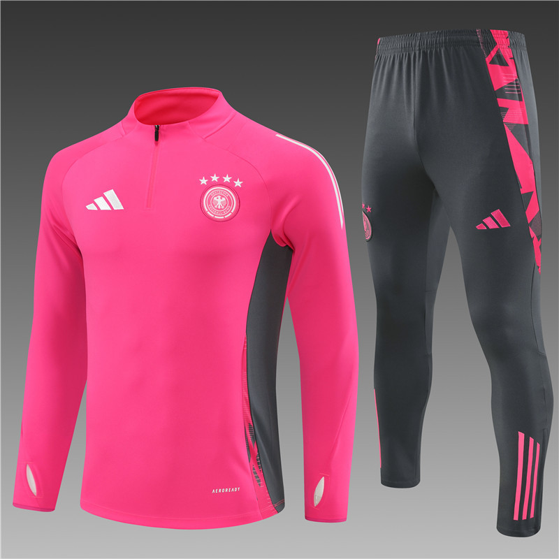 2024/2025 Player Edition Germany Prematch Jersey Pink Half-zip training suit Football Jersey
