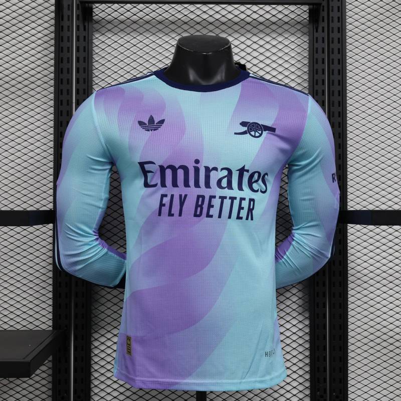 2024/2025 Player Edition Arsenal Second Away Long Sleeve Football Jersey