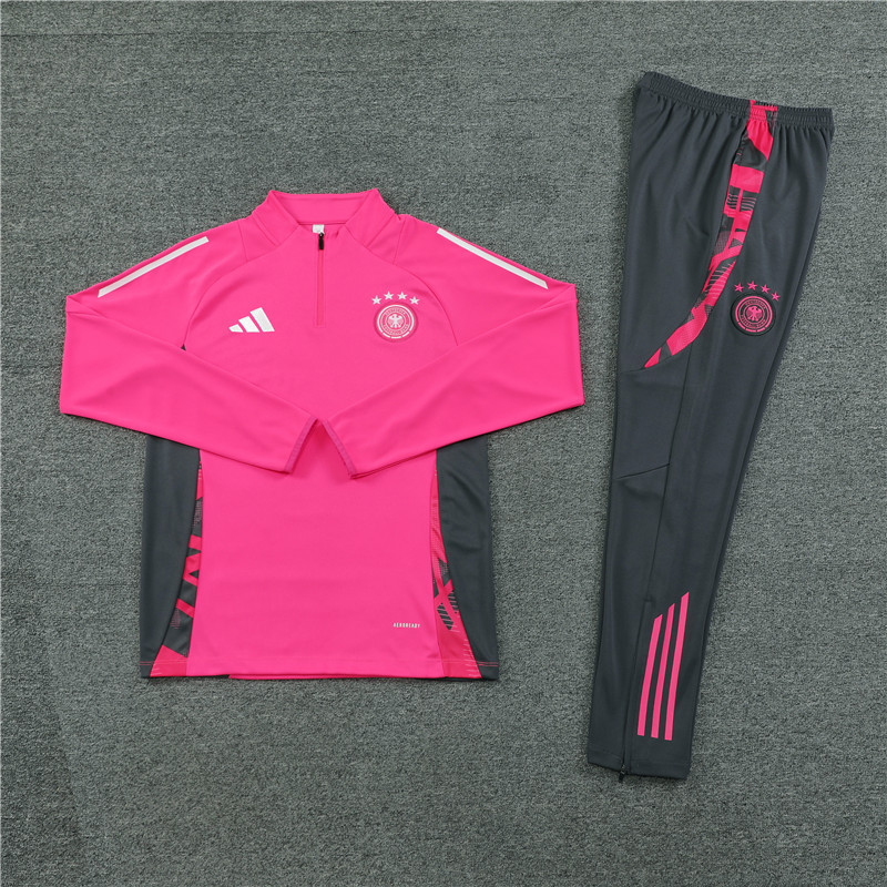 2024/2025 Player Edition Germany Prematch Jersey Pink Half-zip training suit Football Jersey