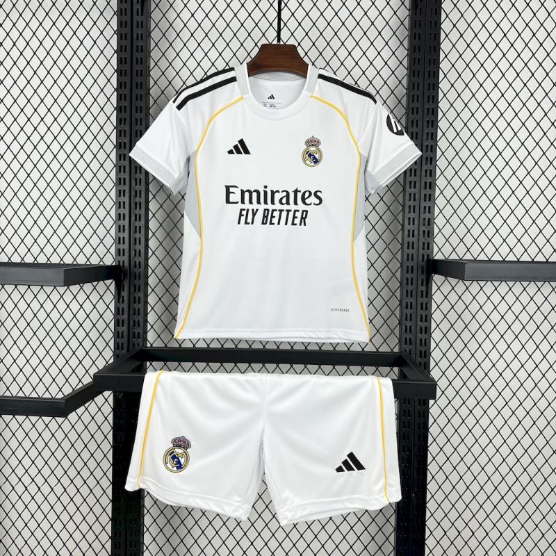 2025/2026 Real Madrid Home Football Shirt (Kids Size)