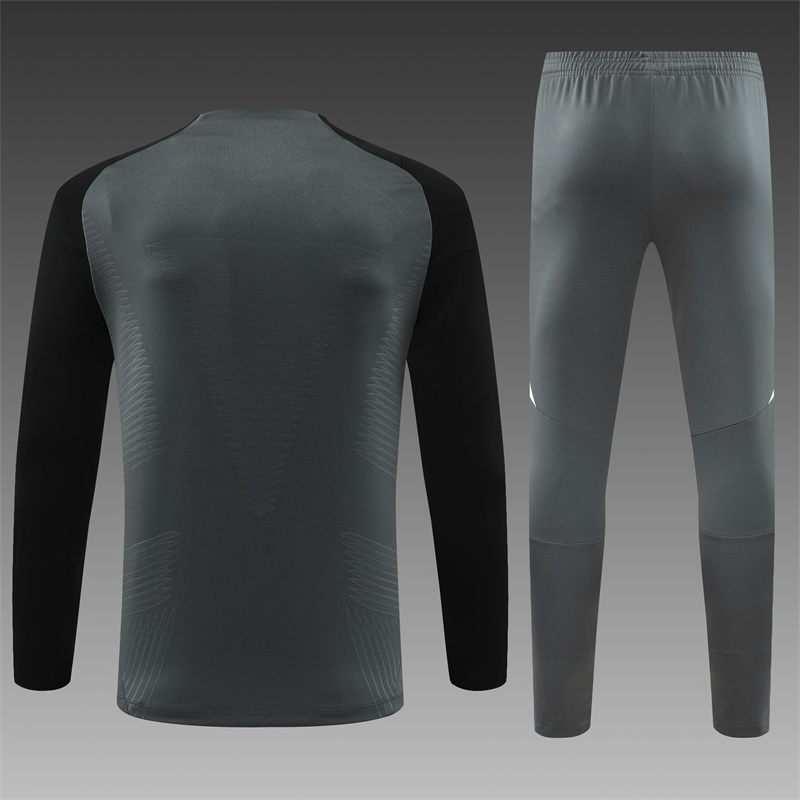 2024/2025 Players Edition Manchester United Dark Grey Football Jersey Zipperless training suit