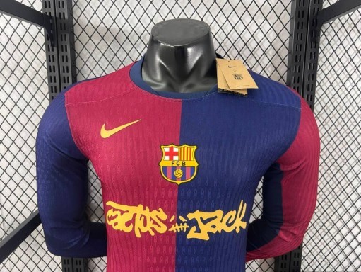 24/25 Limited Edition FC Barcelona x Travis Scott Men’s Away Jersey（Players long sleeves）