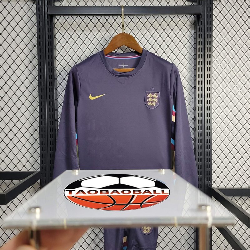 2024 Long Sleeve England Away Football Shirt Kids