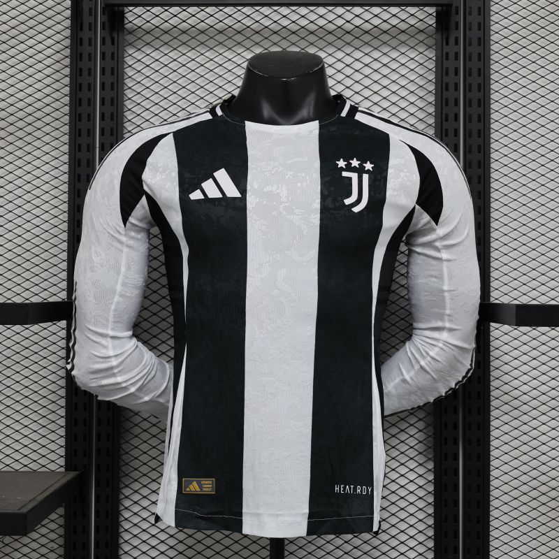 2024/2025 Player Edition Juventus Home Long Sleeve Football Jersey
