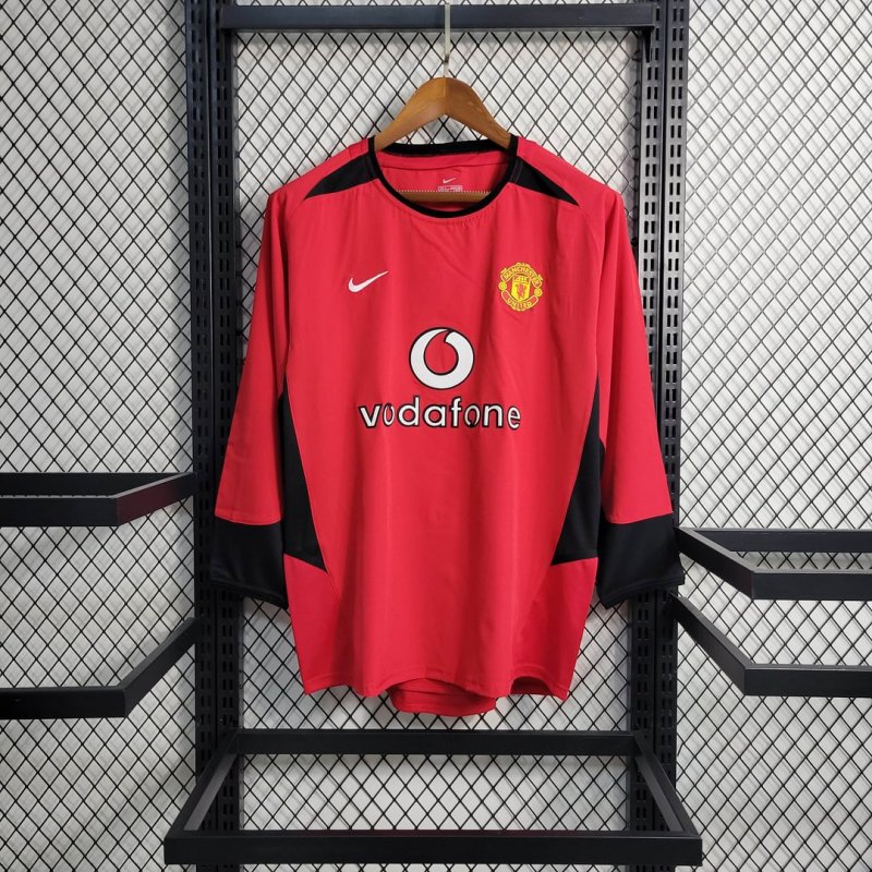 2002/2004 Vintage Long Sleeve Manchester United Home Football Jersey