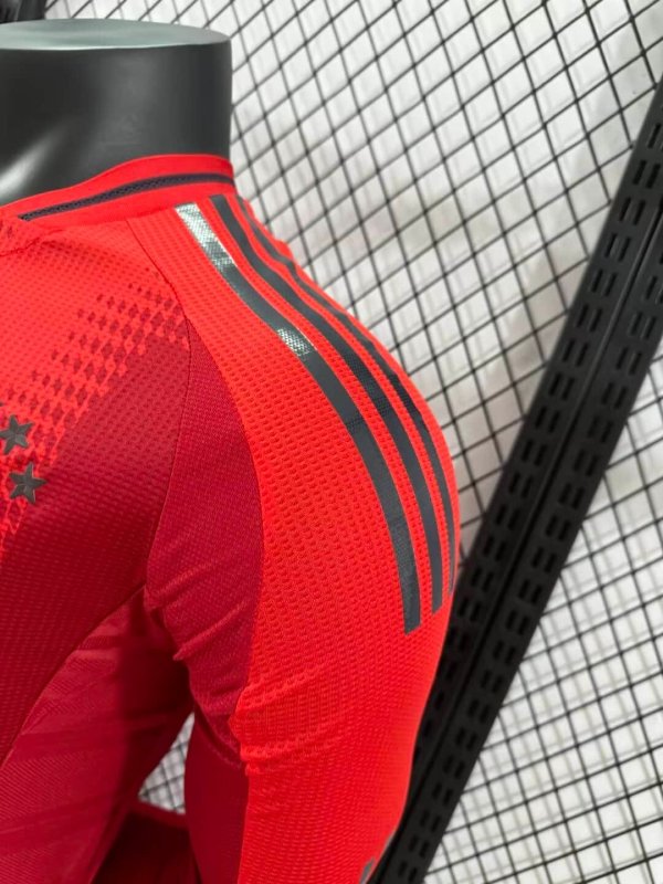 2024/2025 Long Sleeve Player Version Bayern Munchen Home Football Shirt