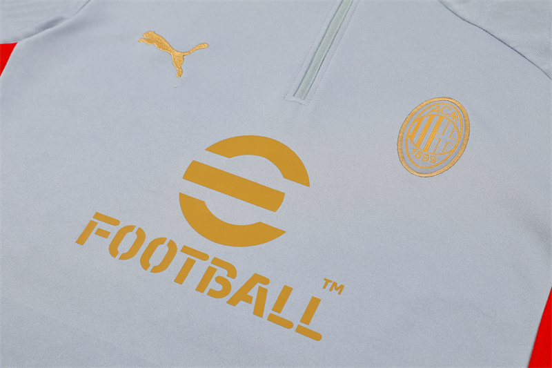 2024/2025 Player Edition AC Pre-Match Shirt Grey Half-zip training suit Football Jersey