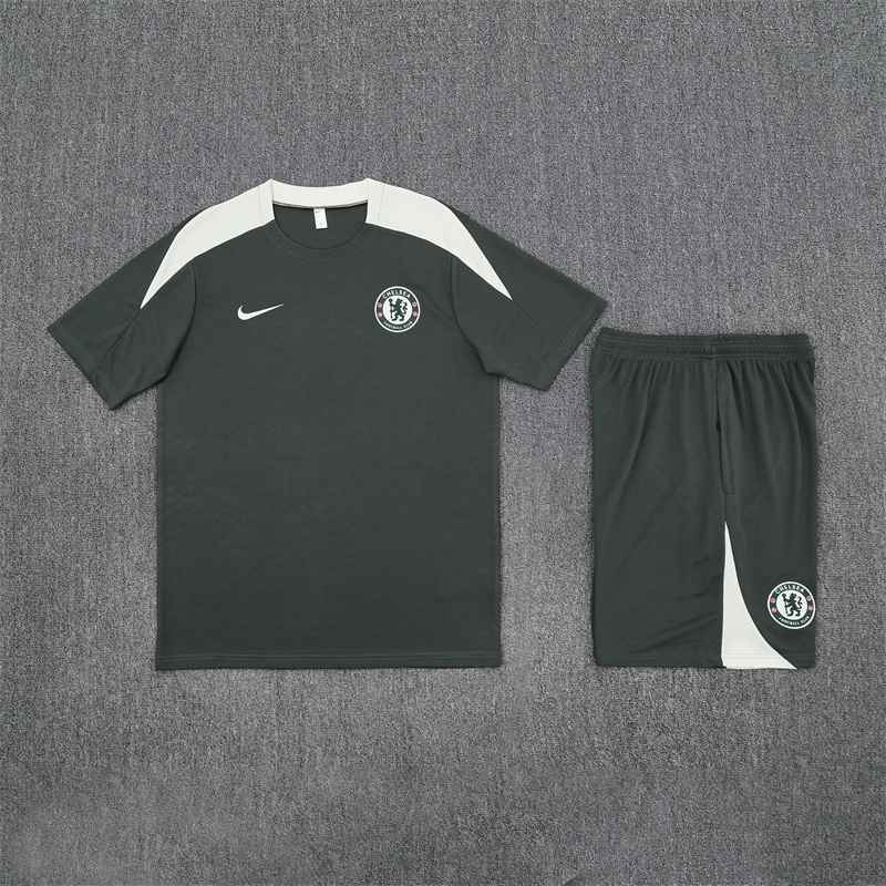 2025/26 Short Sleeve Chelsea Army Green Training Kit (child size)