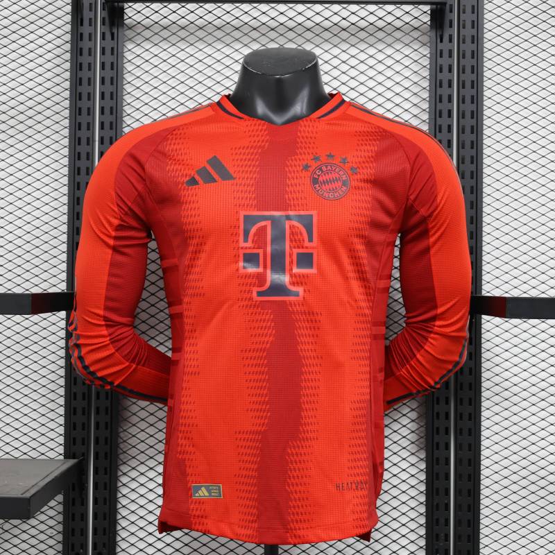 2024/2025 Player Edition FC Bayern Home Long Sleeve Football Jersey