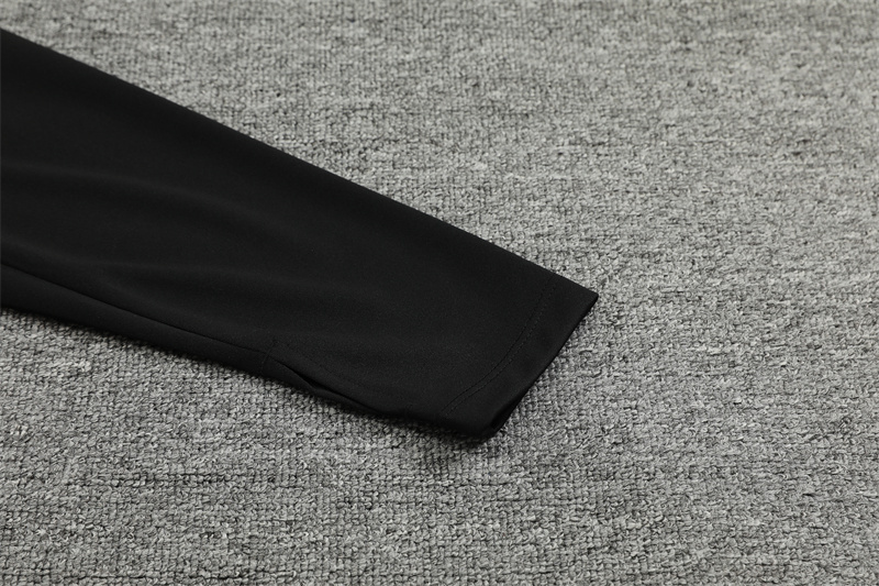 2024/2025 Player Edition AC Pre-Match Jersey Black Half-zip training suit Soccer Jersey