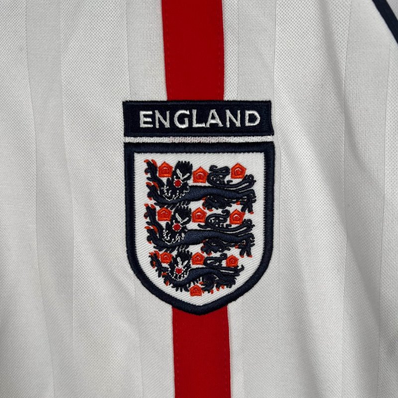 2002 Retro Long Sleeve England Home Football Shirt