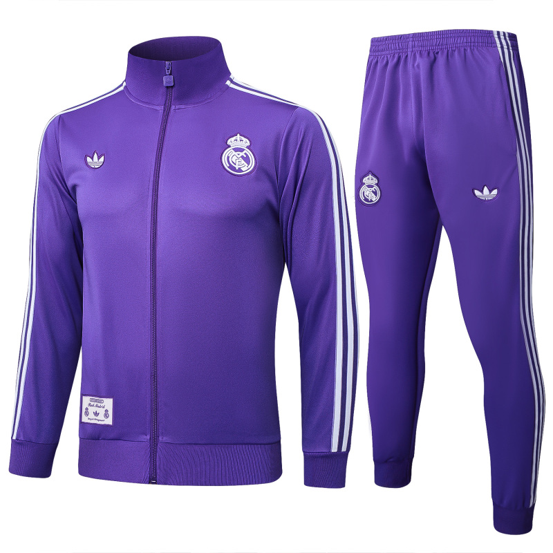 2025/26 Real Madrid Purple Retro Edition Full Zip Long Sleeve Suit