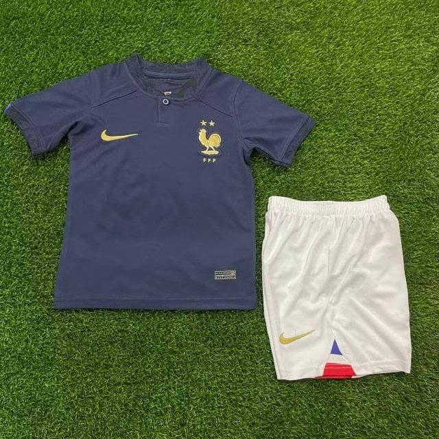 2022 France Home Football Shirt Kids Size