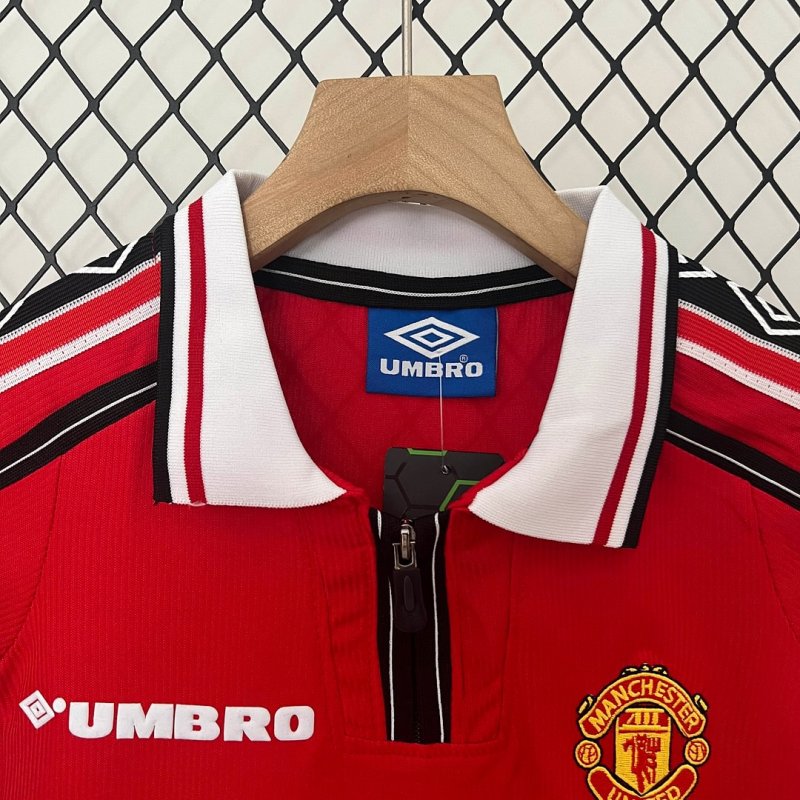 1998/1999 Retro Manchester United Home Football Shirt Kids Size