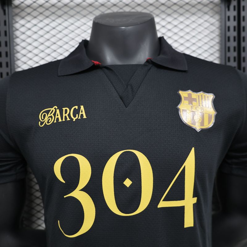 2025Latest Barcelona Anniversary Edition Black Football Jersey