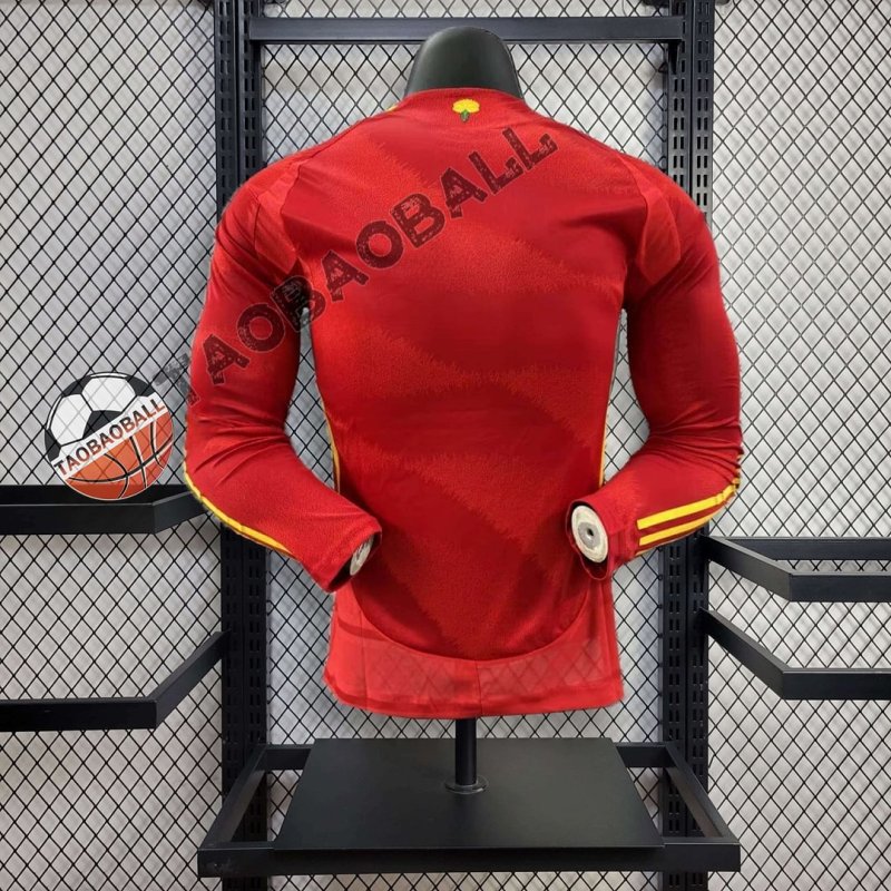 2024 Long Sleeve Player Version Spain Home Football Shirt