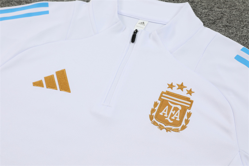 2024/2025 Player Edition Argentina Pre-Match White Half-zip training suit Football Jersey